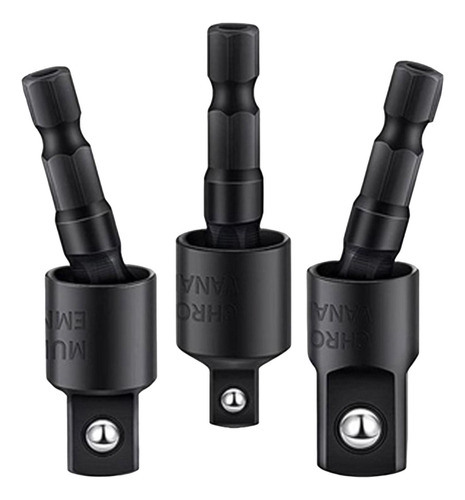 3 Peças 1/4 3/8 1/2 Bits Conjunto De Soquete Preto