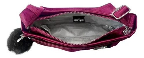 Bolsa Kipling Jacy Color Lavish Purple Satin 100% Original Fiusha Obscuro Lisa Fiusha Obscuro
