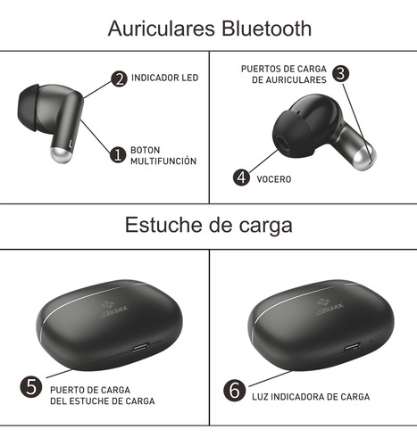 Audífonos In-ear Bluetooth 5.3 K50 Con Cancelación Ruido