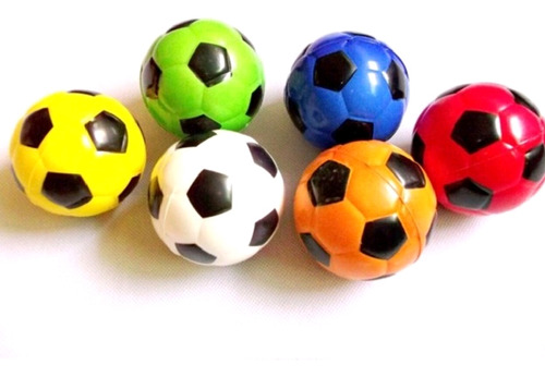 6 X Pelota Futbol Anti Estrés Terapia Espuma 7cms Cumpleaños