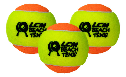 Kit Bola Beach Tennis Bola Bolinha Tênis Com 03 Unidades  Lcm