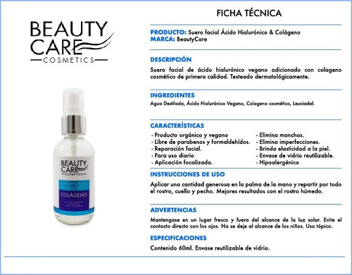 Imagen 3 de 10 de Suero Facial Ácido Hialurónico Natural Y Colágeno Puro 60ml