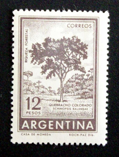 Argentina, Sello Gj 1144 Quebracho 12p Offset Nuevo L1862