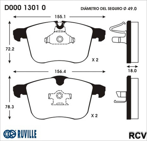 Balatas Disco Del Para Chevrolet Vectra 3.0l 6 Cil 2005