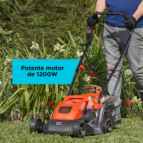 Imagen 2 de 11 de Cortadora De Césped 34cm 1200w Black+decker Gr3400-b3
