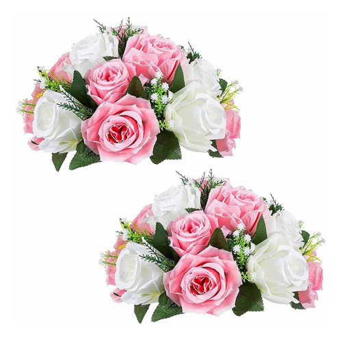 Set 2 Bouquet De Flores Artificiales 15 Tallos Centro D Mesa