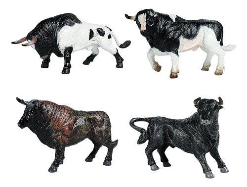 Para 12 Piezas De Juguete De Vaca De Ganado De Toro Simulado