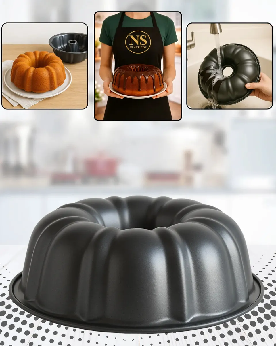 Forma Antiaderente Com Furo No Meio Bundt Pudim Pão Assadeira Antiaderente Redonda Teflon Bolo Formas Com Furo Central Canudo Cozinha Resistente Cor Preto