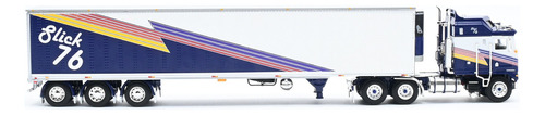 Tráiler Escala 1/64 Kw K100 Remolque Carrier Slick 60-1321 Color Azul Marino