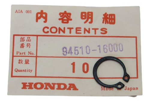 Anel Elástico 16mm Eixo Pedal Partida Xl 250r Original Honda