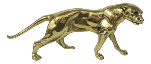 Pantera Em Bronze Tigre Onça Leopardo Felinos Floresta Selva Cor Dourado-escuro