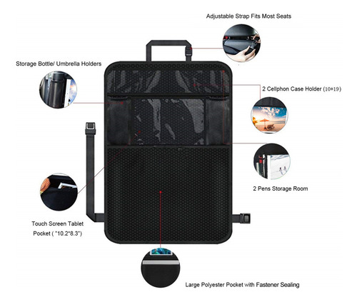 Organizador Plegable Para Asiento Trasero De Coche Con Sopor