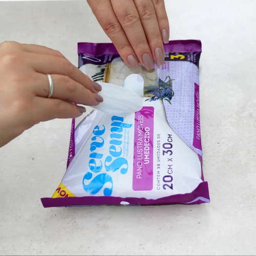 Pano para limpeza Serve Sempre Microfibra Lavanda AJJ-05 pano branco 20 u pacote x 3
