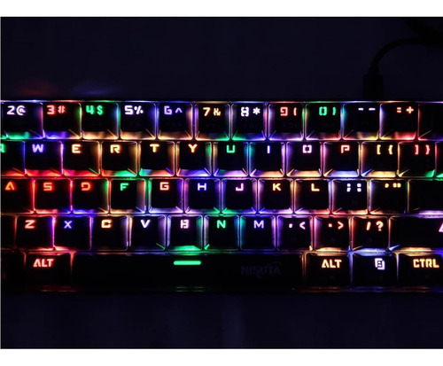 Teclado Mecanico Gamer Rgb De 61 Teclas Anti Ghosting Nisuta