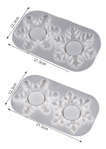 Juego Moldes Silicona Portavela Copos Nieve Resina Cemento Color Blanco