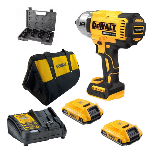 Chave De Impacto Dewalt Dcf900 2 Bat Carreg Bolsa E Soquete