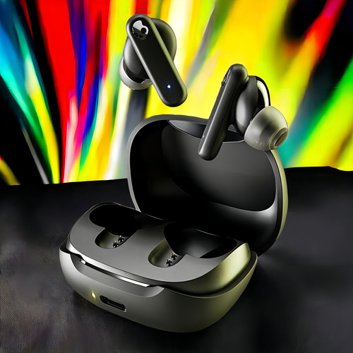 Audifonos Skullcandy Smokin Buds Xt Supreme Sound Power Bass Color True black Color de la luz Blue/Red - Bueno (Reacondicionado)