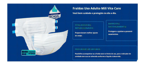 Fralda Geriátrica Mili Vitatam:g 4 Pacotes C/ 8 - P/ Adulto
