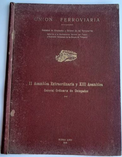 Unión Ferroviaria Antigua Carpeta (solo Tapa) 1936 Ro 015