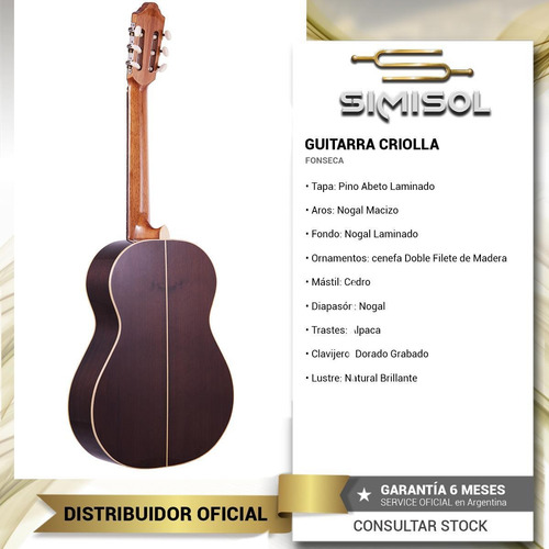 Imagen 3 de 6 de Fonseca 50 Guitarra Criolla Clasica Estudio Superior Envios