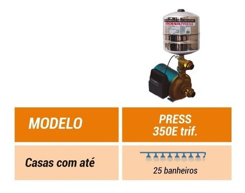 Pressurizador Rowa Press 350e Trifásico Alta Vazão