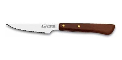 Cuchillo Chuletero Mango Madera 4'' Ref1500 3 Claveles Plaza