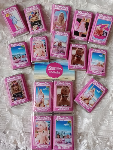 Souvenirs Barbie 40 Chocolates Personalizados 8gr Sin Tacc