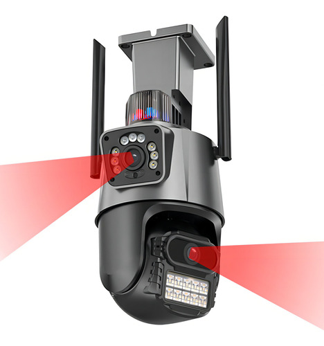Câmera Segurança Wifi Ip Lente Dupla 2x 3mp Externa 360° Cor Câmera Segurança Dupla Cinza
