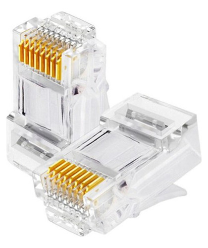 Conector De Red Rj45 Cat  5 Bolsa 100 Unidades 