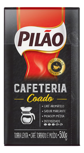 Café Torrado e Moído Coado a Vácuo Pilão Cafeteria Pacote 500g