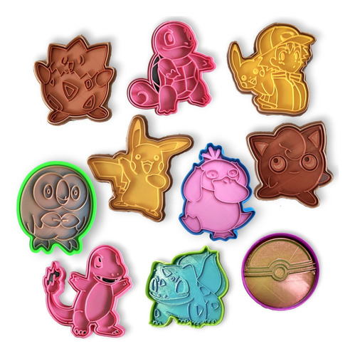 Cortantes Galletas Símil Pokemon X 10