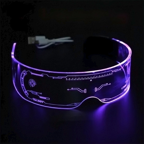 5x Óculos Led Futurista Para Festa/balada/rave Tiktok Fg40