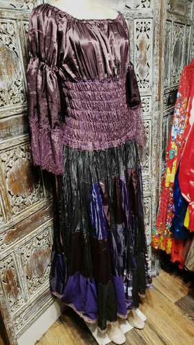 Vestido Cigano Medieval Experience Em Viscose E Renda