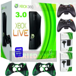 Xbox 360 3.0 4gb Wifi Xbox Live+2 Controles+ Obsequios