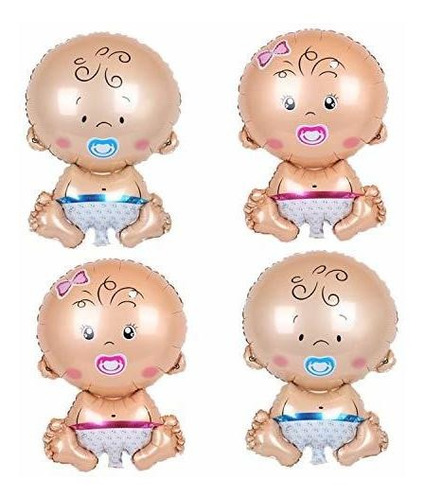 Globos De Fiesta Infantil 4pcs Género Reveal Baby Foil Globo