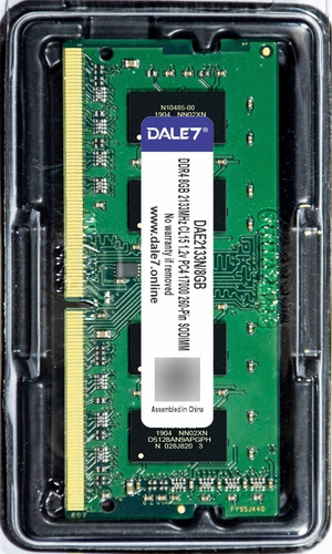 Memória Dale7 Ddr4 8gb 2133 Mhz Notebook 1.2v Kit C/40