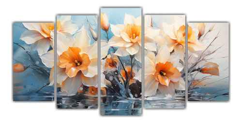 100x50cm Cuadros Vintage Expresividad A Flores Narcisos Colo