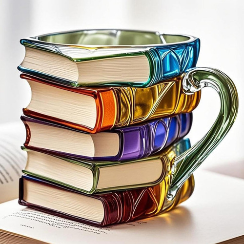 Taza Con Forma De Libro Pintado,taz A De Café Con Li Bros