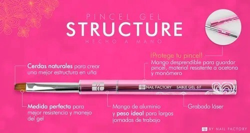 Imagen 5 de 9 de Pincel Kolinsky Para Uñas De Acrílico N. Factory + Limpiador