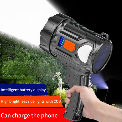 Linterna Grande De Mano Recargable Con Luces Led