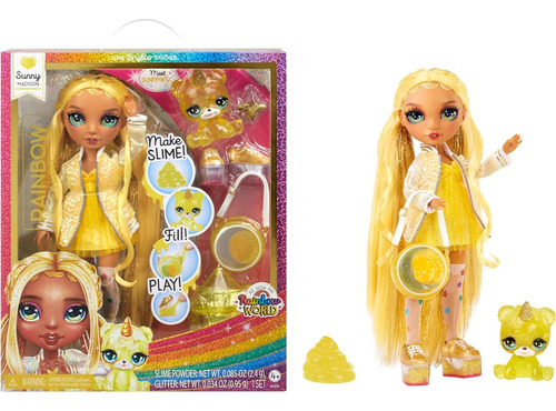 Muñeca Rainbow High Sunny (yellow) With Slime Kit & Pet