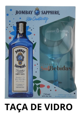 Kit Gin Bombay Sapphire 700ml + Taça