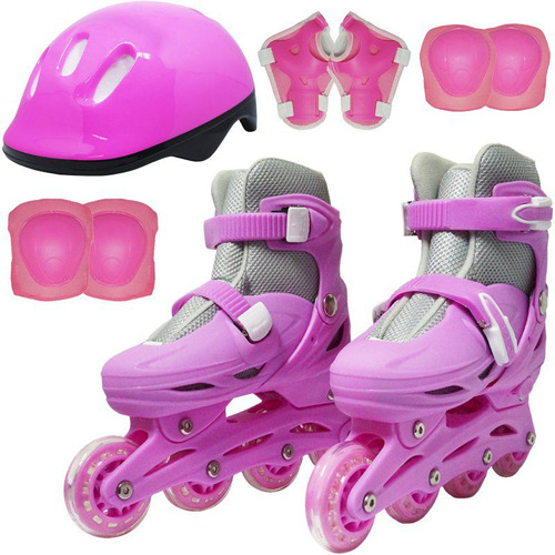 Patins Roller Inline Infantil 4 Rodas Acessórios 37 38 39 40