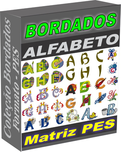 Matrizes Bordado Alfabeto Formato Pes Pack 27.000 Matriz