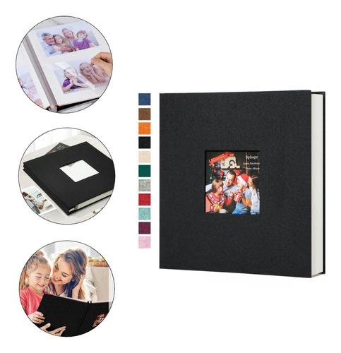 Álbum Grande Autoadhesivo, 40 Páginas En Blanco Magnético Diy Álbum De Recortes, Cubierta De Lino Con Bolígrafo De Metal, Gran Regalo Para Bodas, Cumpleaños ( 27x28cm)