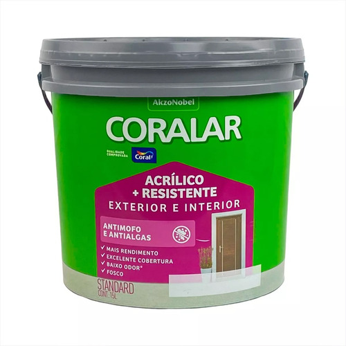 Tinta Acrílica Coralar + Resistente 15l Branco Externo Coral