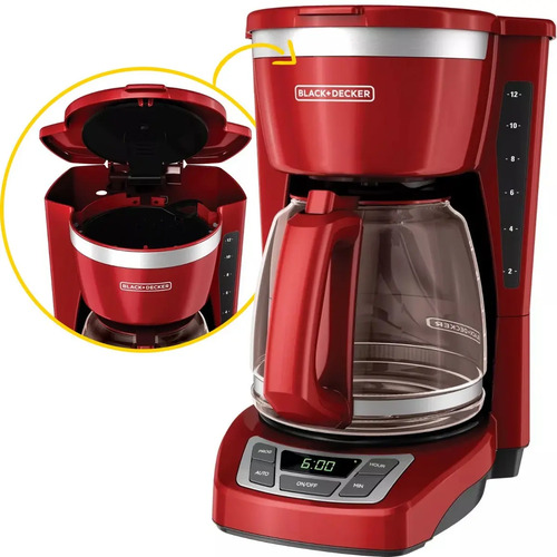 Cafetera Progra Digital 12 Tazas Black \u0026 Decker Cm1160r Roja | Envío gratis