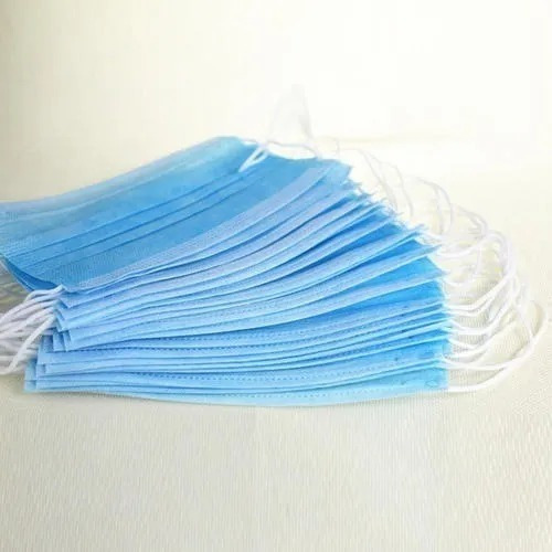 Mascara Descartavel Tripla Camada Com Clip Nasal 50 Unidades Cor Azul