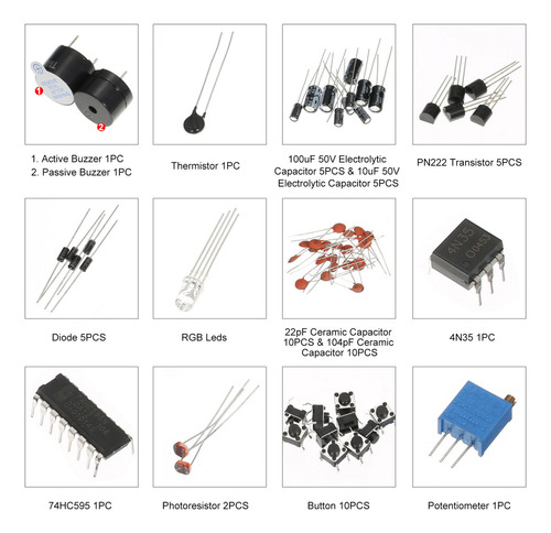 Kit De Paquete Electrónico Respberry Resistor Fun Pi