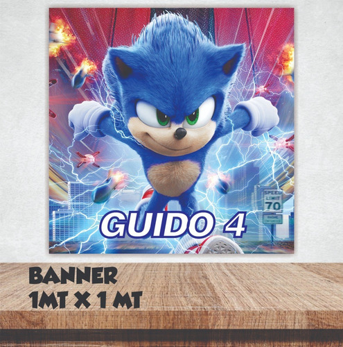 Banner Imprimible Sonic 1 X 1 Mt. Pdf Personalizado